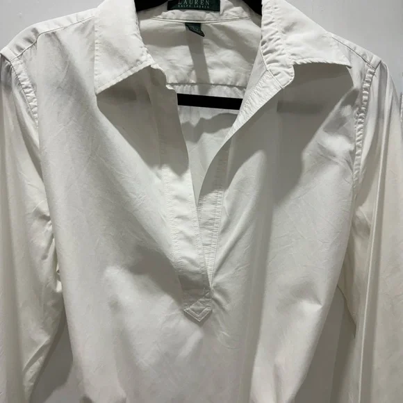 Ralph Lauren White Belted Long Sleeve Tunic - Picture 3 of 9